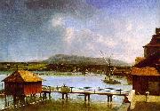  Francois  Ferriere The Old Port of Geneva oil painting artist